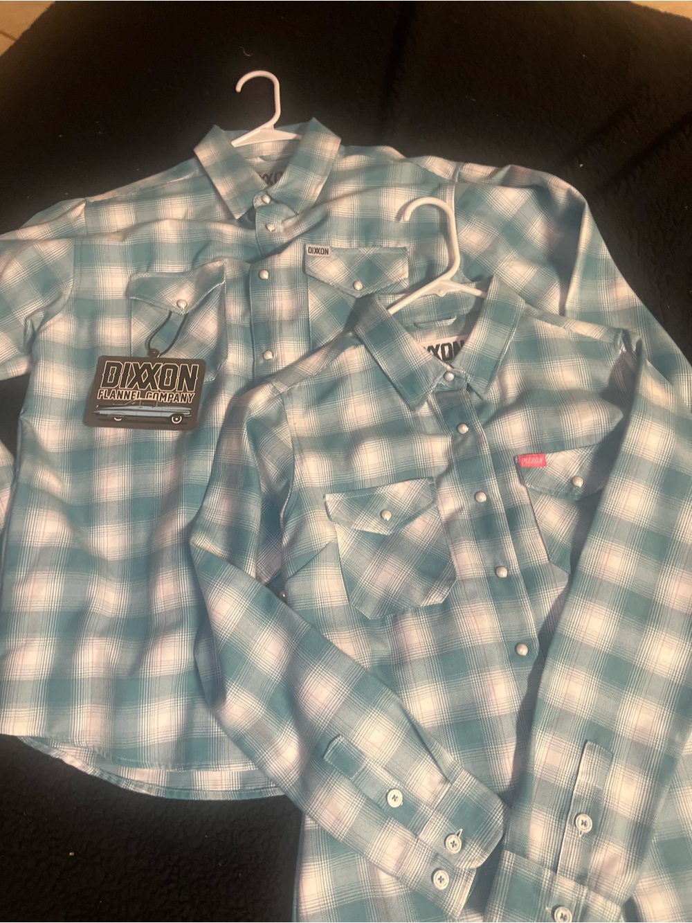 DIXXON women’s size Medium “Fria”Teal Plaid Western Snap-Shirt